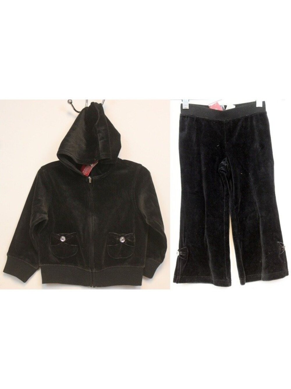 2006 Gymboree Holiday Portrait 2pc sz 3 Velvet Pants Jacket Hoodie Bow Winter